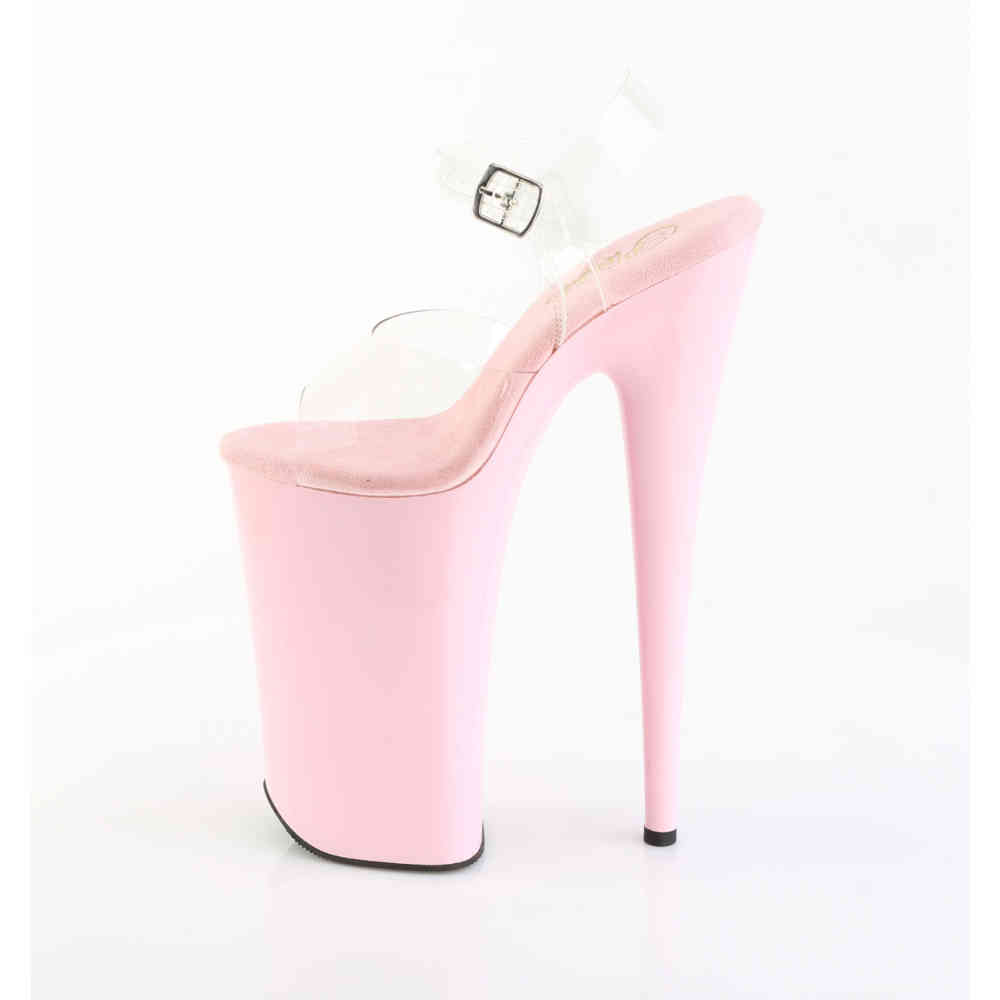 Pleaser - BEYOND008 Ankle strap sandal, Pole dance shoes - Transparent
